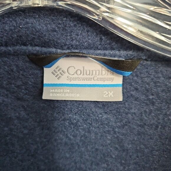 Columbia Men’s 2XL Fleece Zip Vest Navy Blue - Picture 2 of 10